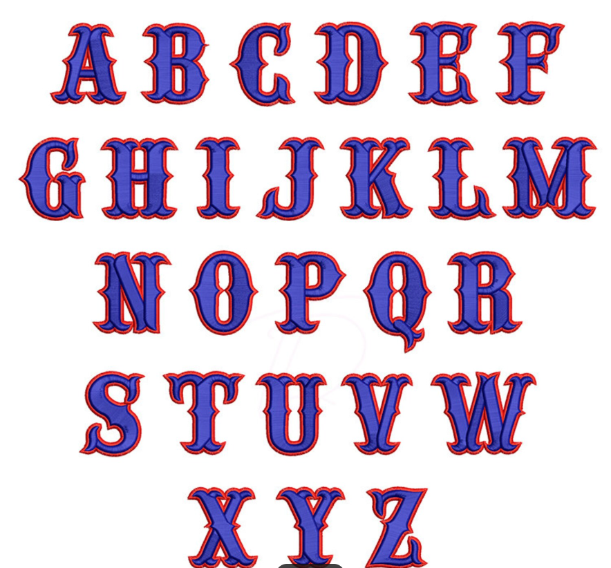 Fishtail alphabet 3D puff
